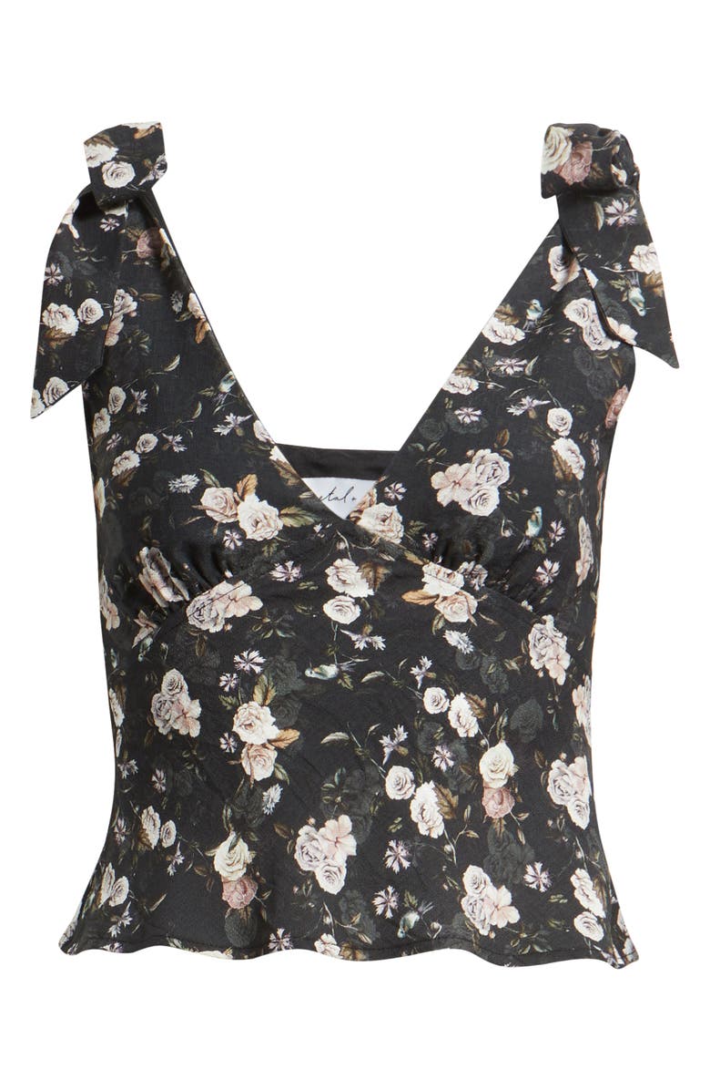 Petal & Pup Kedra Tie Shoulder Top, Alternate, color, Black Floral