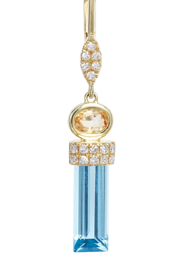 Sapphire & Diamond Lever-Back Earrings, Alternate, color, YELLOW GOLD/ BLUE