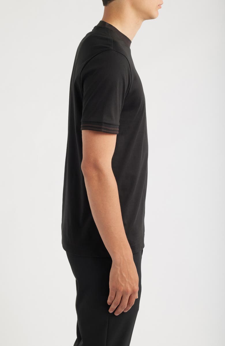 BOSS Tessler Cotton Ringer T-Shirt, Alternate, color, Black
