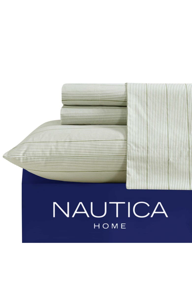 Nautica Ellipse Stripe 200 Thread Count Cotton Percale Sheet Set, Alternate, color, 