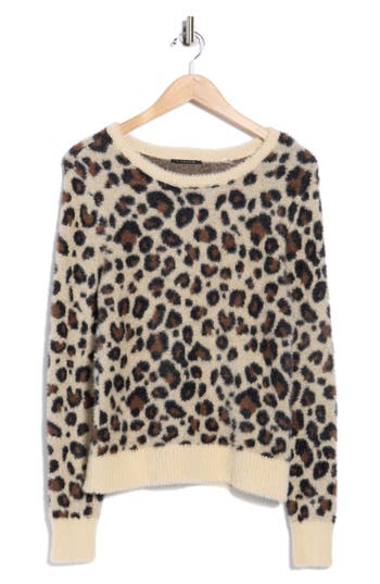 T Tahari Bateau Neck Jacquard Sweater In Animal Print
