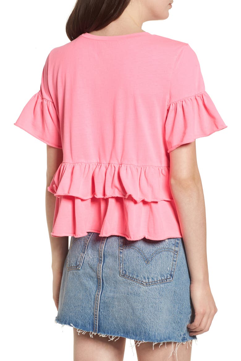 Double Peplum Ruffle Tee, Alternate, color, PINK ZENNA