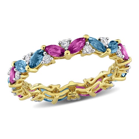 Multi-Gemstone & Lab Grown Diamond Eternity Ring