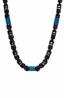 Men's Two Tone Byzantine Chain Necklace