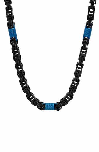 Men's Two Tone Byzantine Chain Necklace