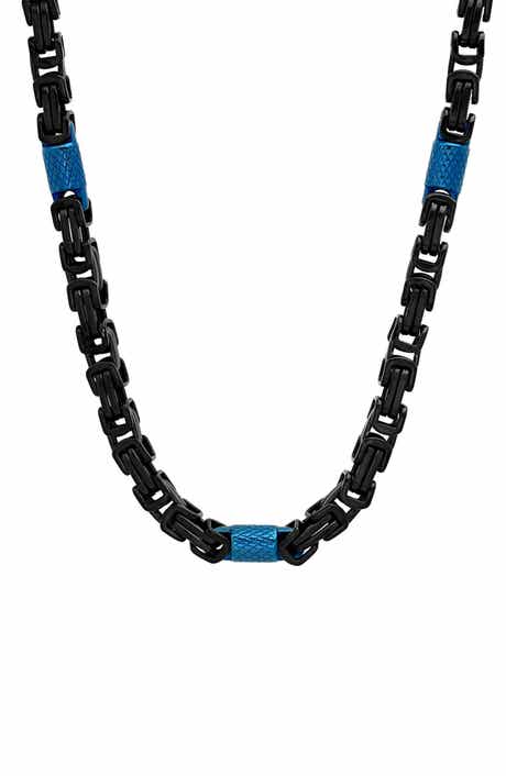 Men's Two Tone Byzantine Chain Necklace