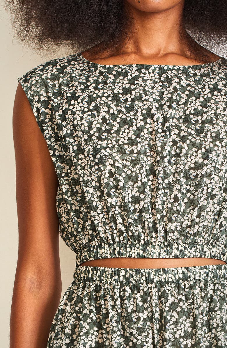 Apiece Apart Marietta Cutout Floral Organic Cotton Midi Dress, Alternate, color, 