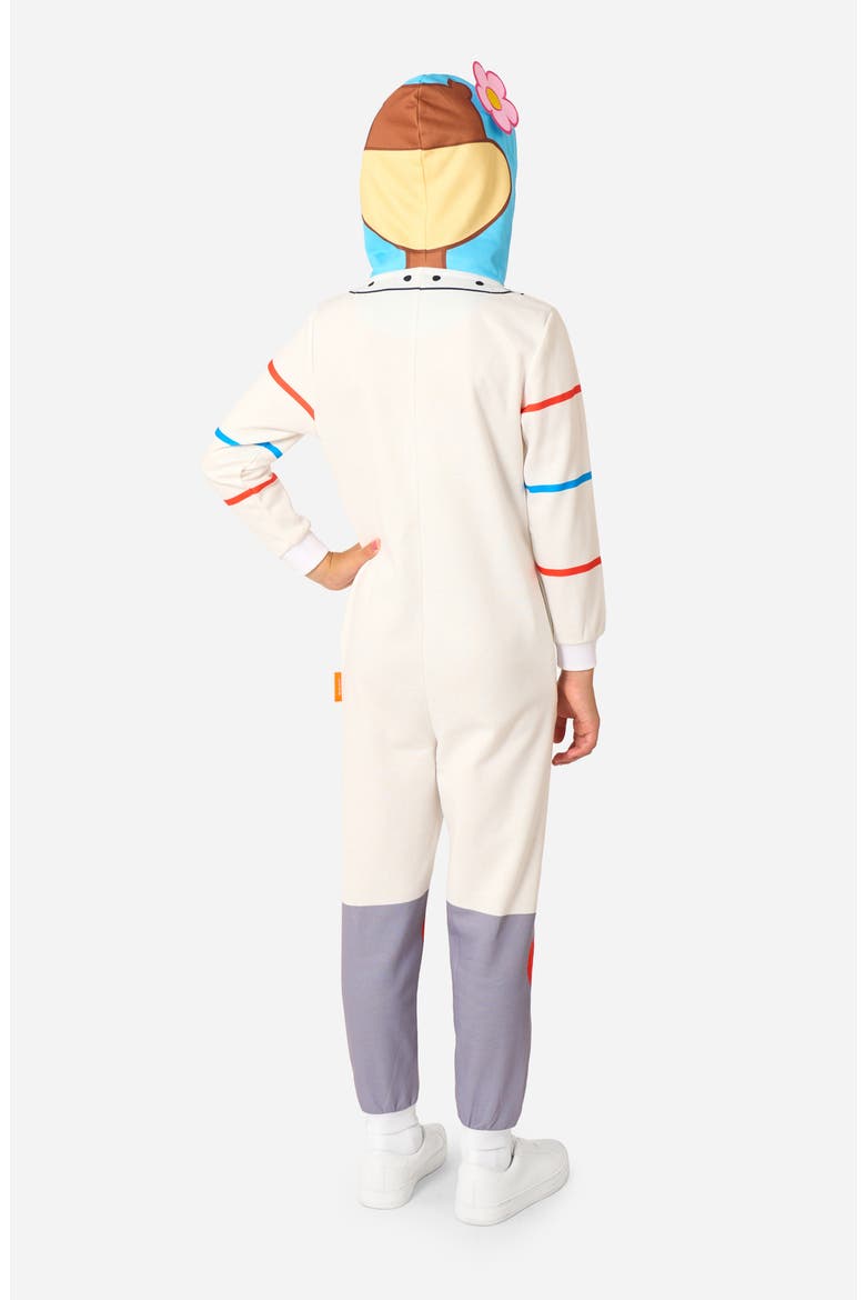Kids' SpongeBob® Sandy One-Piece Hooded Jumpsuit, Alternate, color, WHITE