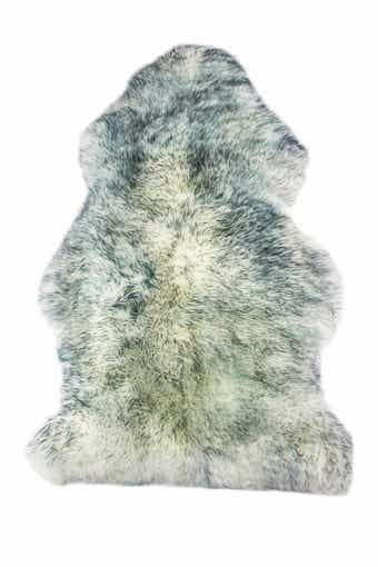 NATURAL Milan Genuine Sheepskin Shearling Throw 24" x 36" - Grey Mist
