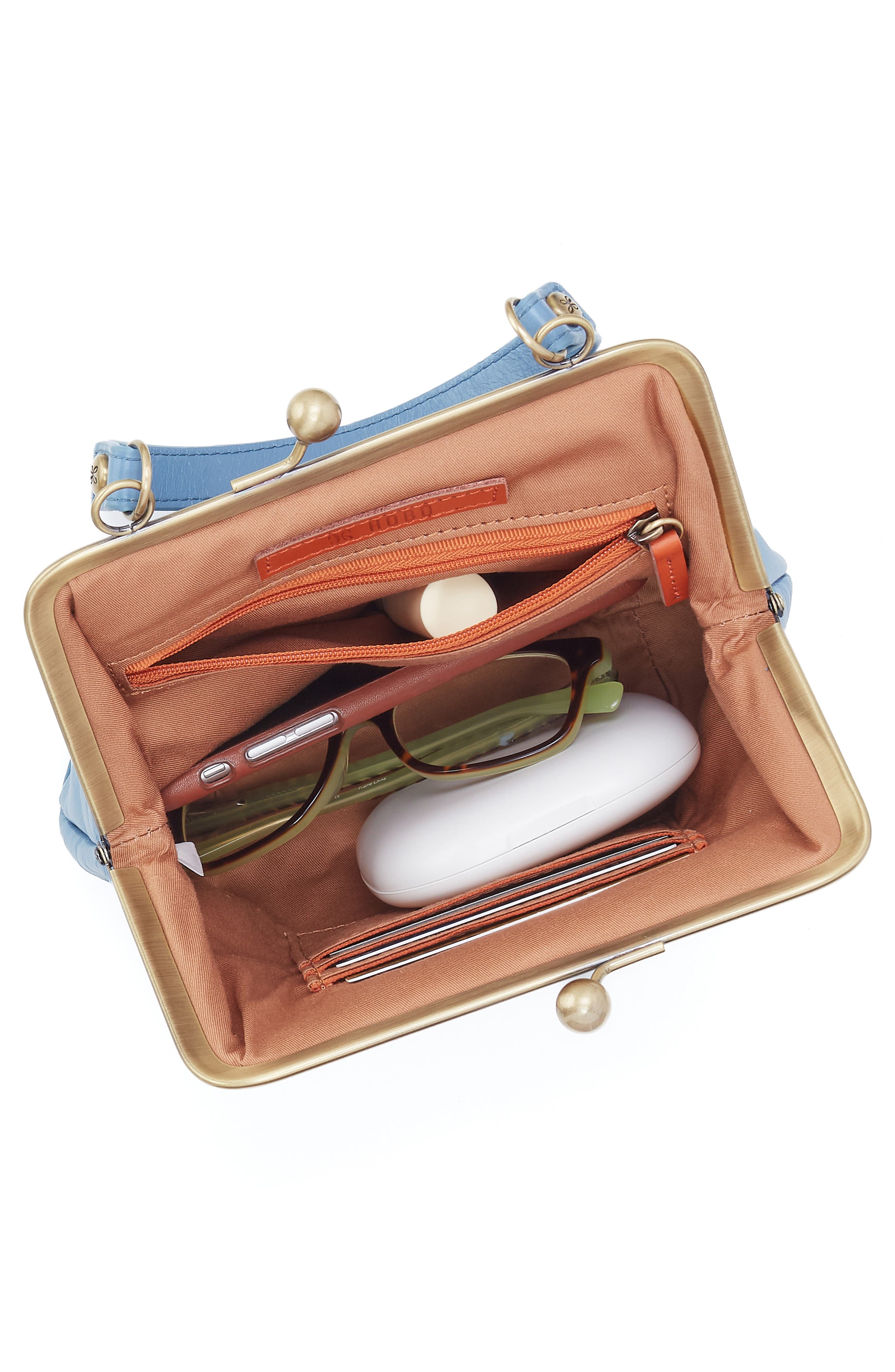 HOBO Alba Leather Frame Crossbody Bag, Alternate, color, Faded Denim