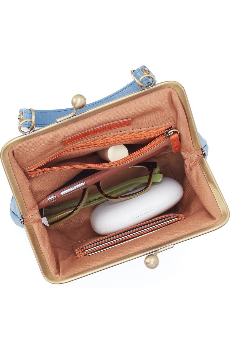 HOBO Alba Leather Frame Crossbody Bag, Alternate, color, Faded Denim