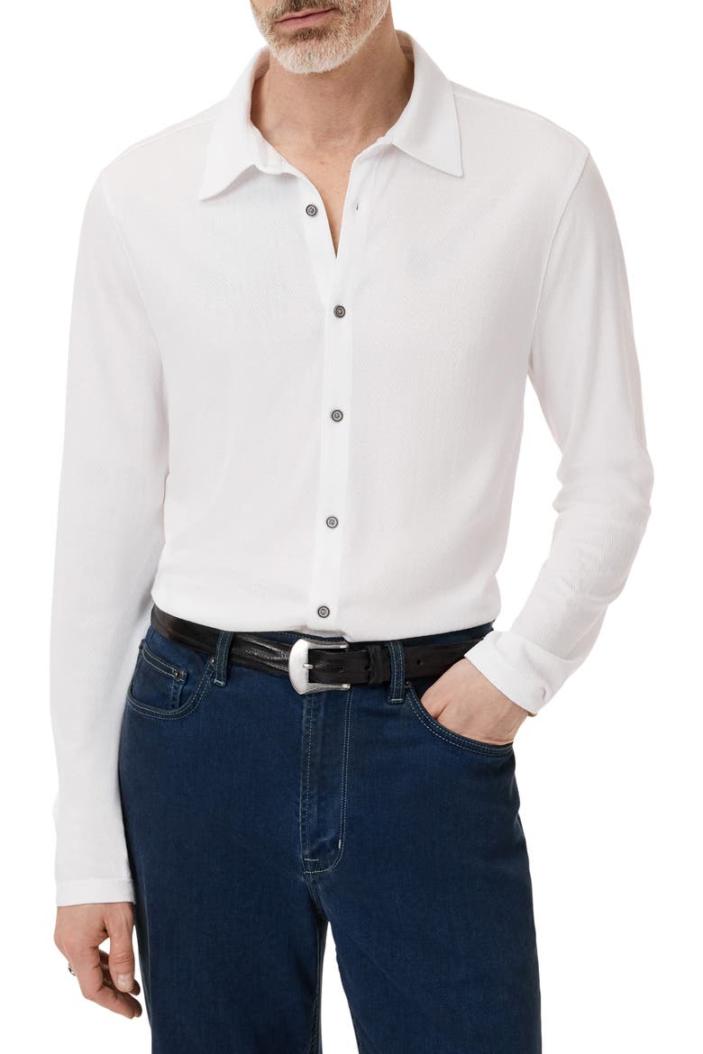 Caserta Regular Fit Textured Lyocell Button-Up Shirt, Main, color, WHITE