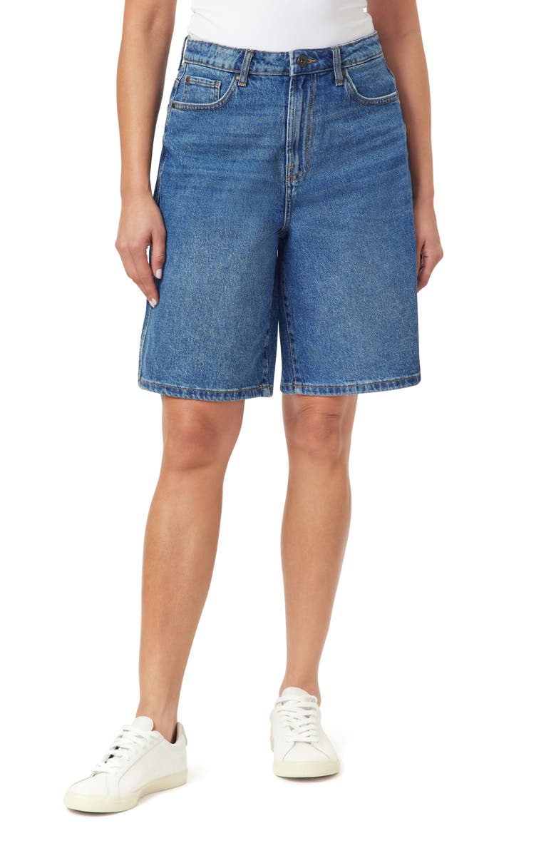 Kensie Bermuda Denim Shorts, Main, color, Melbourne
