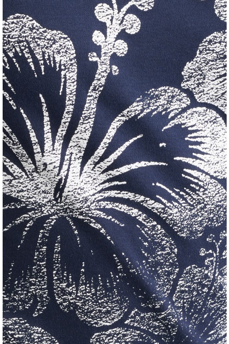 Hibiscus Off the Shoulder T-Shirt, Alternate, color, NAVY