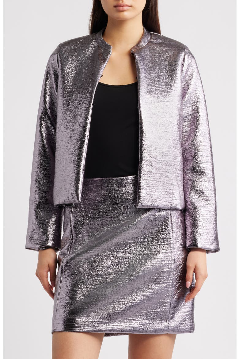 Ihlume Metallic Jacket, Alternate, color, SILVER