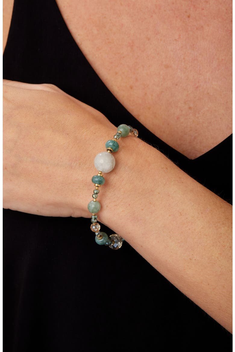 Semiprecious Bead Bracelet, Alternate, color, GREEN