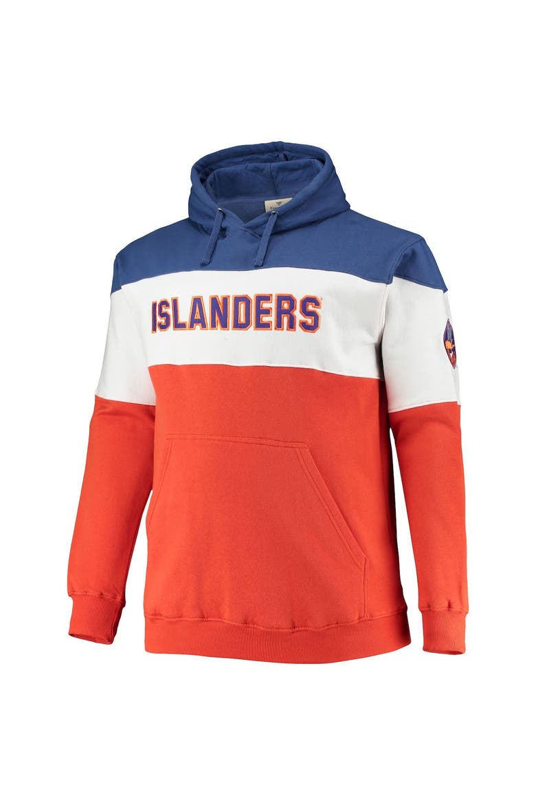 Men's Fanatics Branded Royal/Orange New York Islanders Big & Tall Colorblock Fleece Hoodie, Alternate, color, Royal
