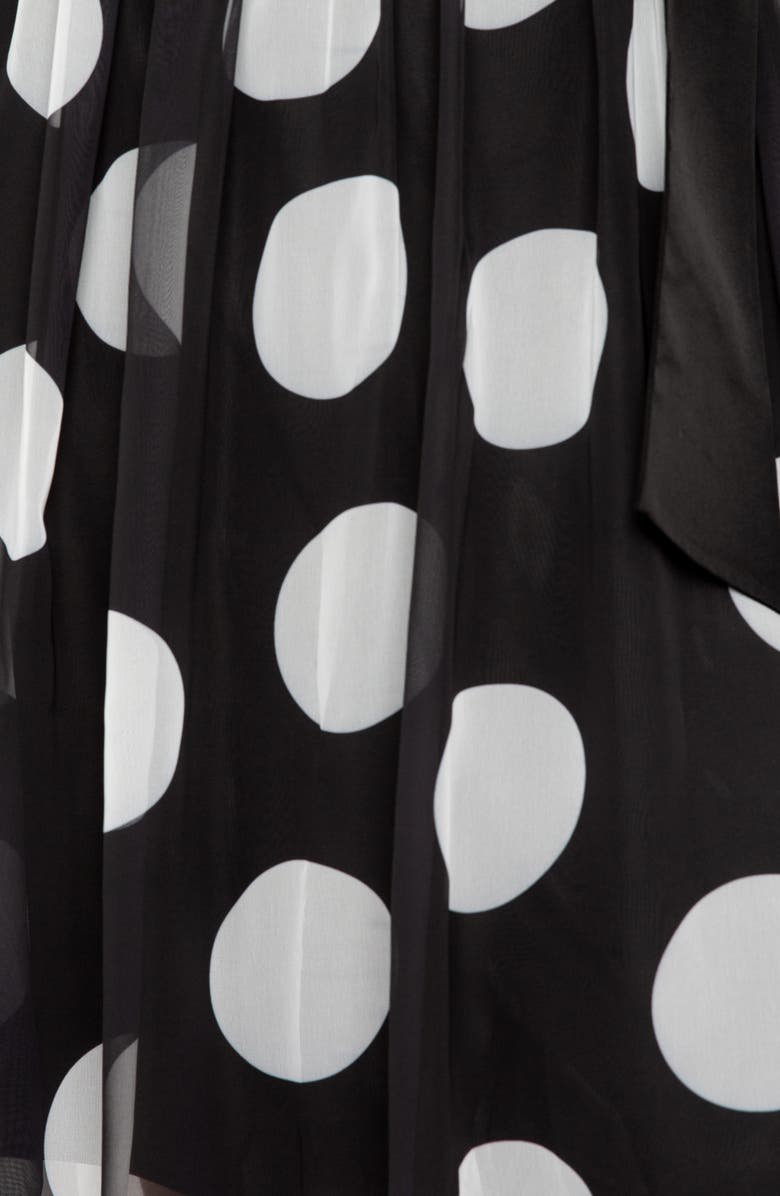 BUXOM COUTURE Polka Dot Long Sleeve Chiffon Shirtdress, Alternate, color, Black