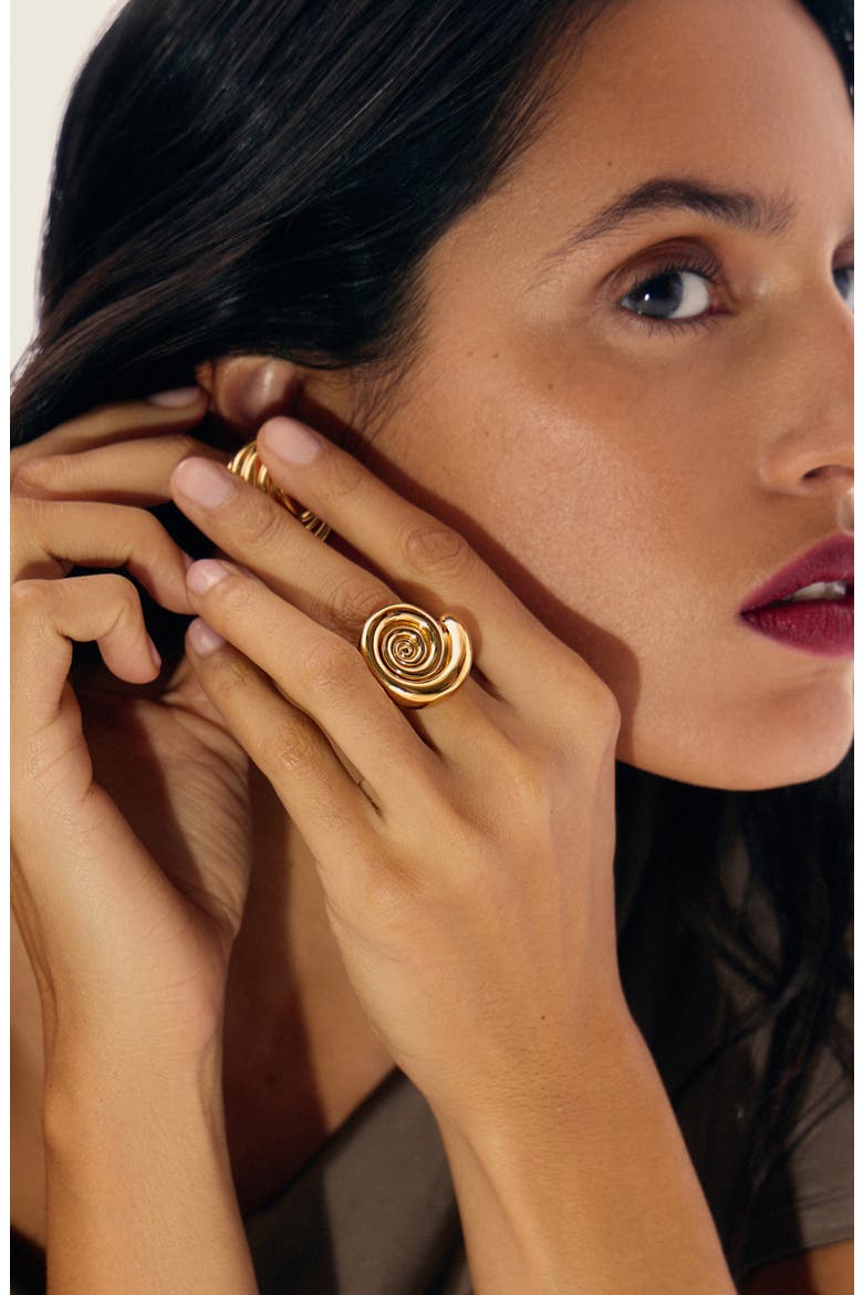 Spiral Statement Ring, Alternate, color, GOLD