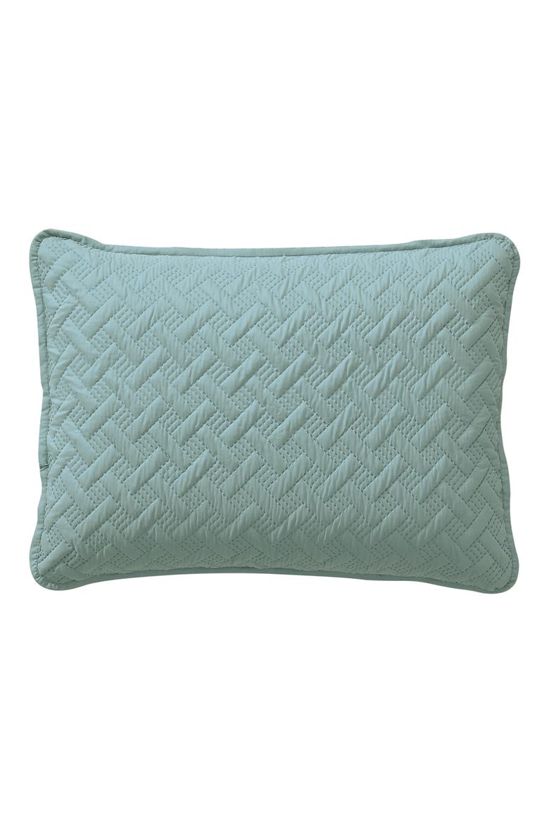 Nina Embossed Basketweave Quilt Set - Full/Queen, Alternate, color, BLUE
