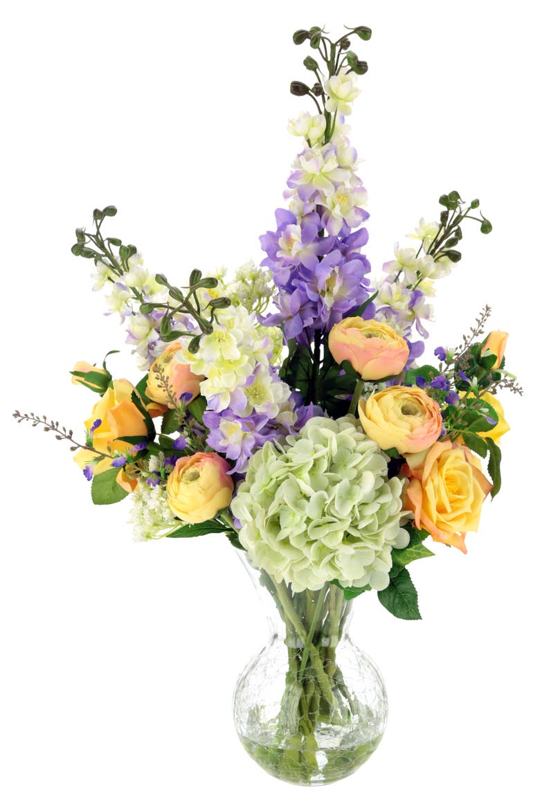 Garden Bloom in Crackle Vase, Main, color, Lavender