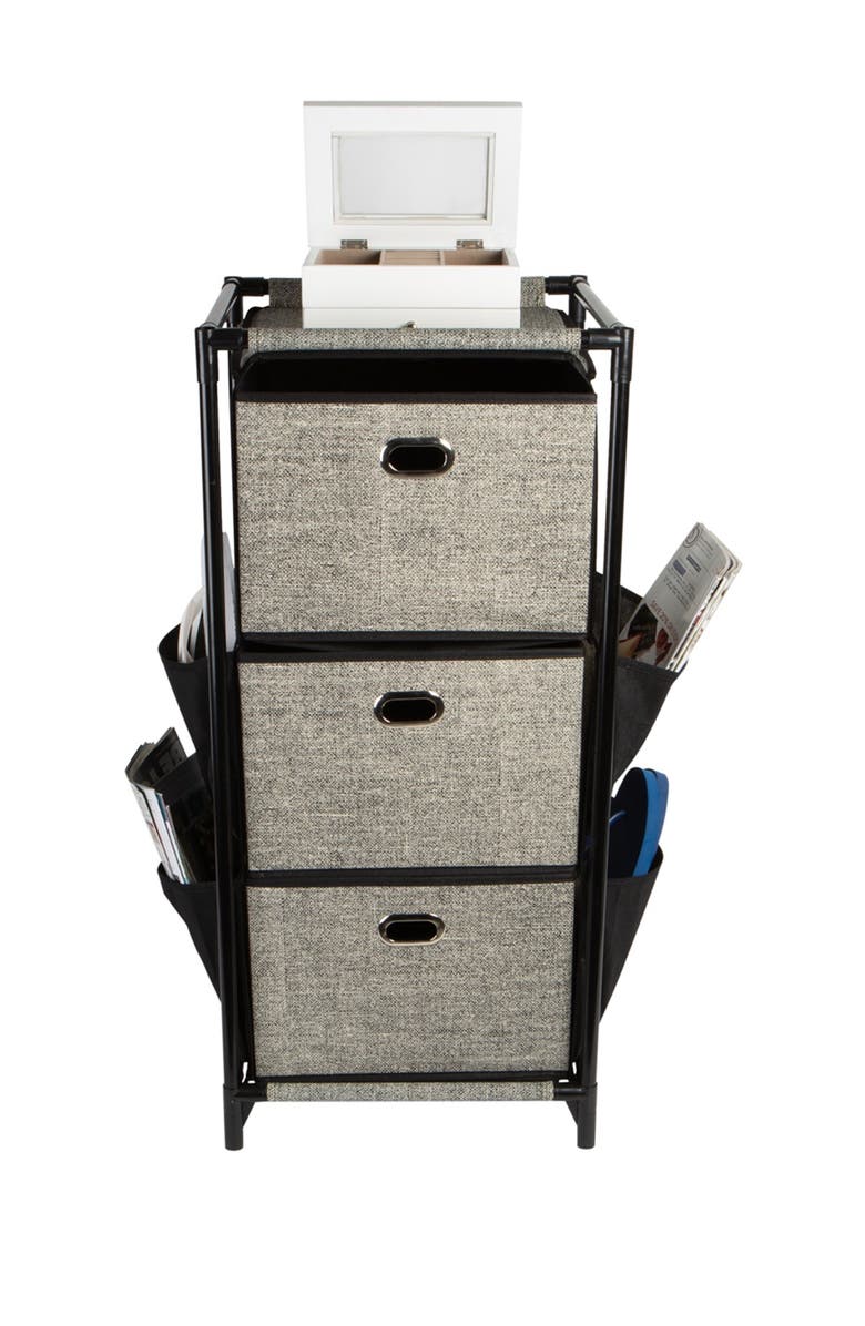 KENNEDY INTERNATIONAL Black Simplify 3 Tier Side Pocket Storage Drawer, Alternate, color, 