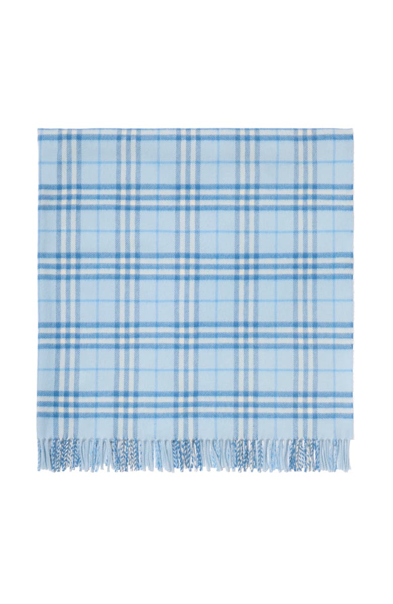 Burberry Check Wool Baby Blanket, Main, color, Ice Blue