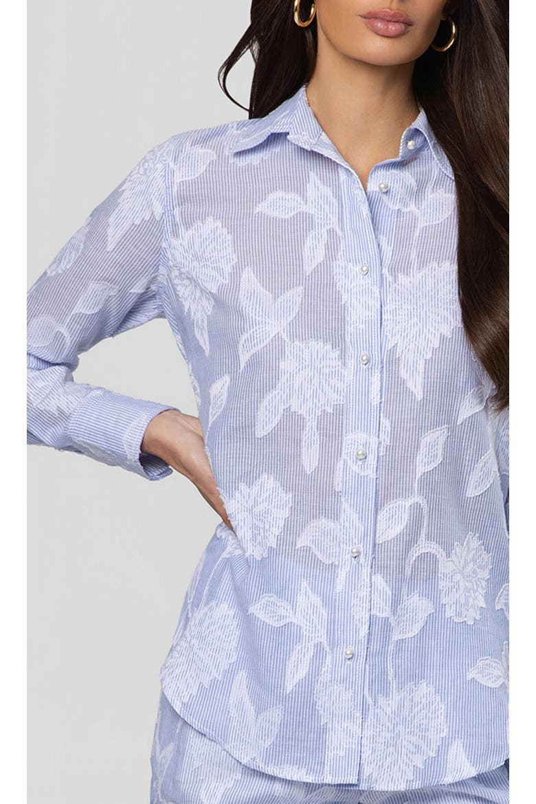 Malinda Floral Stripe Shirt, Alternate, color, Light Blue/White