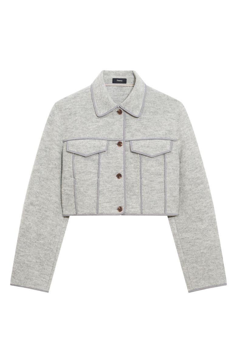 Theory Crop Wool Bouclé Jacket, Alternate, color, 