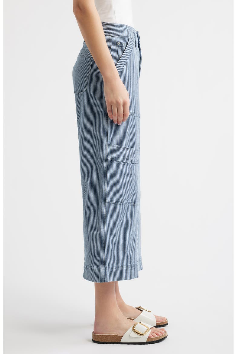 Skyrise Cotton Crop Wide Leg Utility Pants, Alternate, color, BLUE