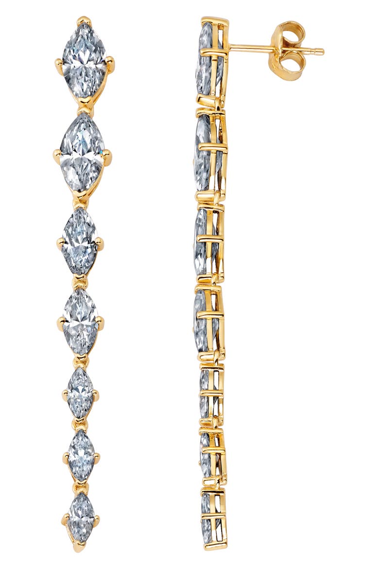 Oppulent Drops Linear Earrings, Main, color, GOLD