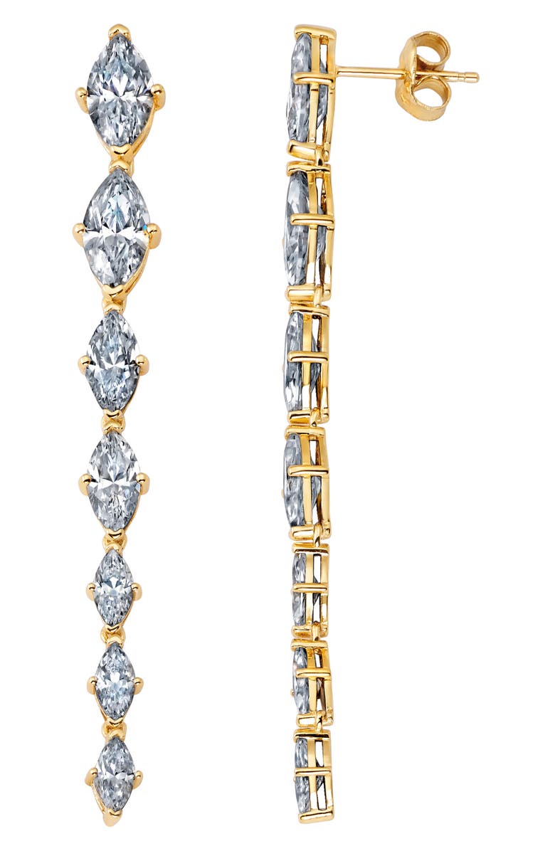 Crislu Oppulent Drops Linear Earrings, Main, color, Gold