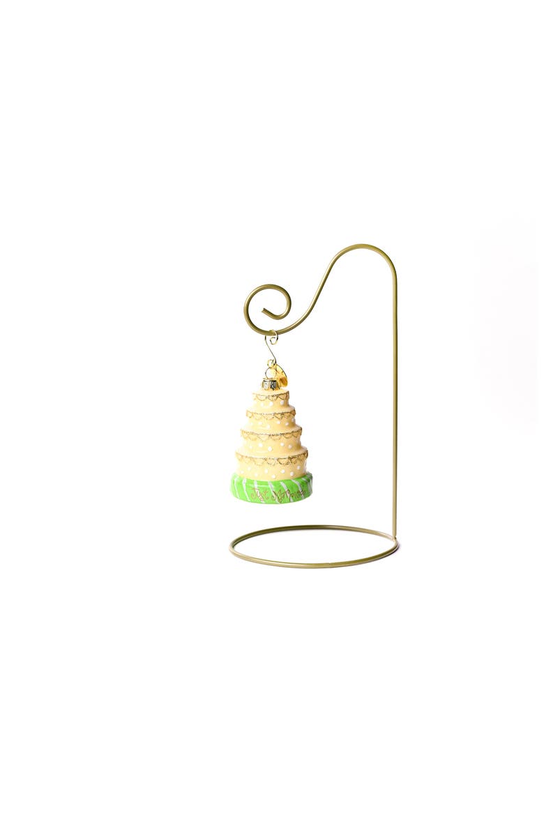 Wedding Cake Glass Shaped Ornament with Gold Stand, Main, color, Beige