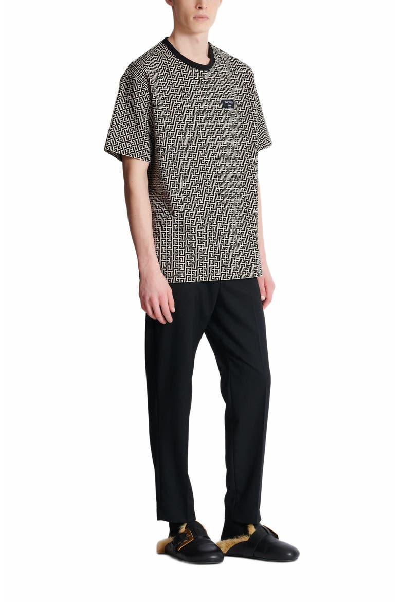 Monogram Jacquard T-Shirt, Main, color, Black