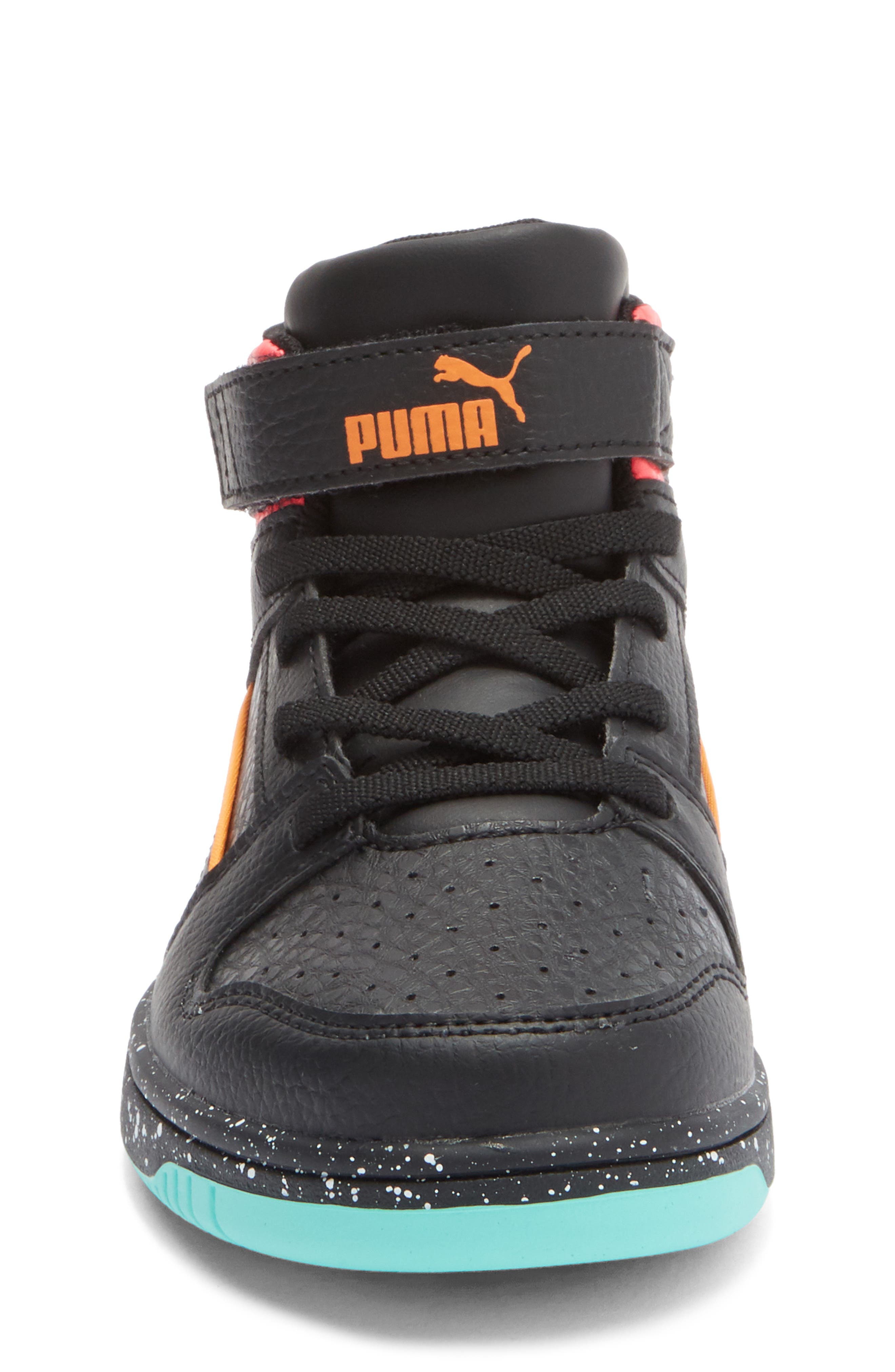 PUMA Kids' Rebound Layup High Top Sneaker, Alternate, color, Puma Black/ Rickie