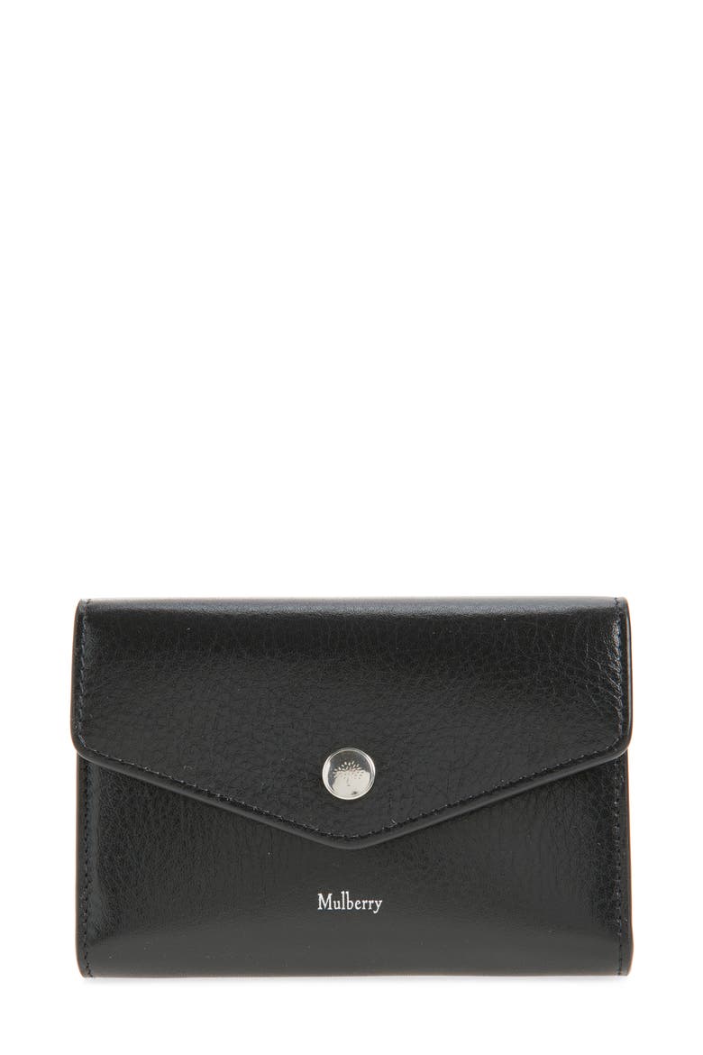 Envelope Compact Leather Wallet, Main, color, BLACK