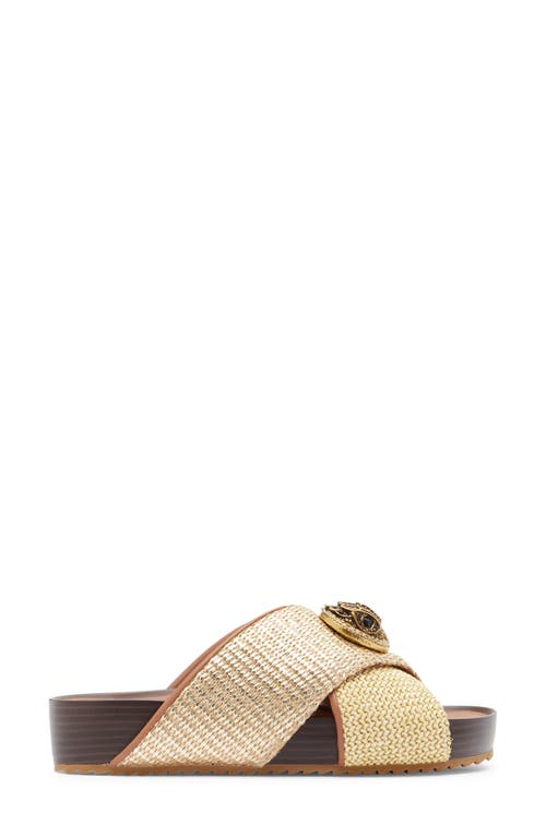 Kurt Geiger London Chelsea Cross Strap Flatform Sandal In Gold