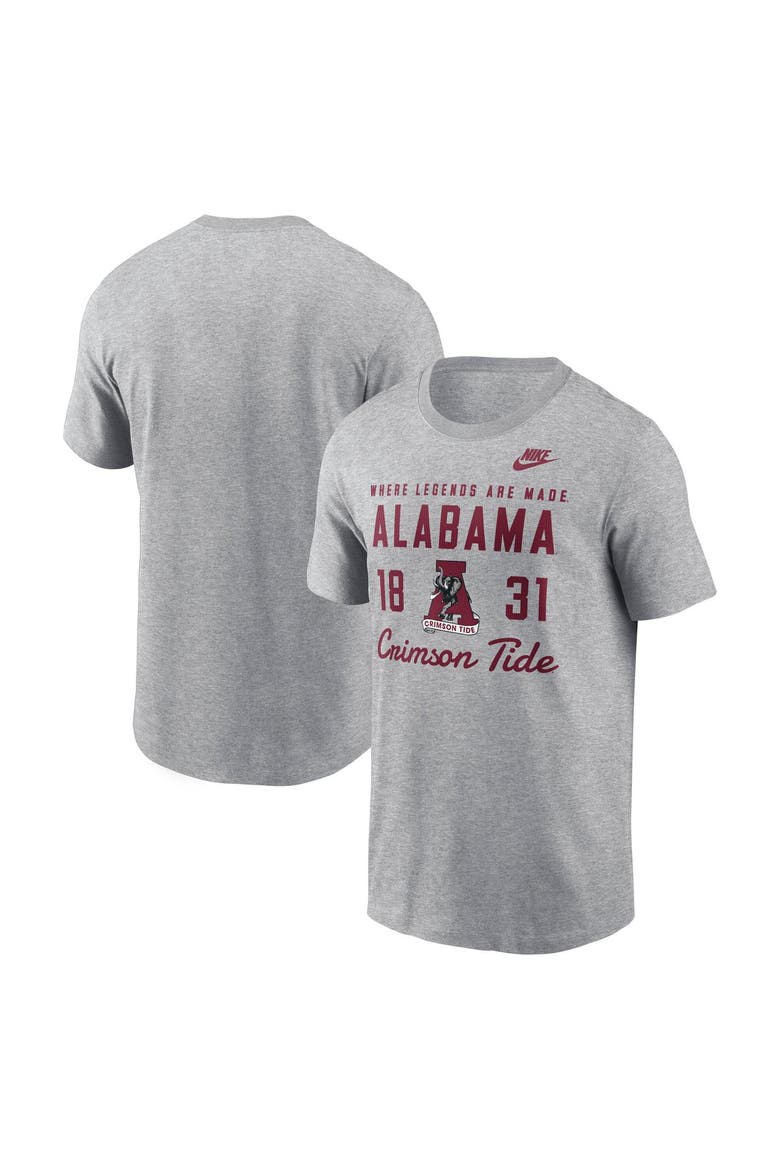 Men's Nike  Gray Alabama Crimson Tide Legacy Stacked Established T-Shirt, Alternate, color, Gray