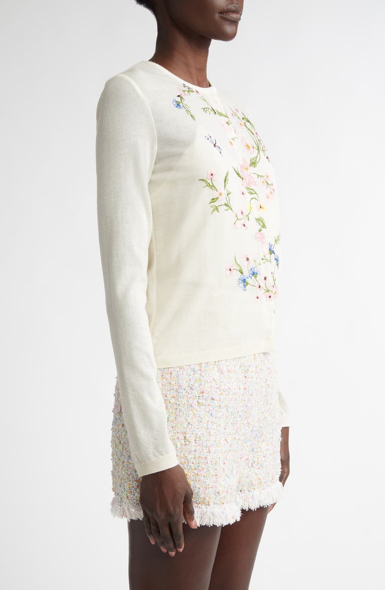 Giambattista Valli Embroidered Cashmere & Silk Cardigan, Alternate, color, 