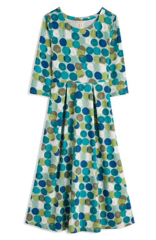 Seasalt Cornwall Veronica Print Stretch Organic Cotton Jersey Midi Dress In Green