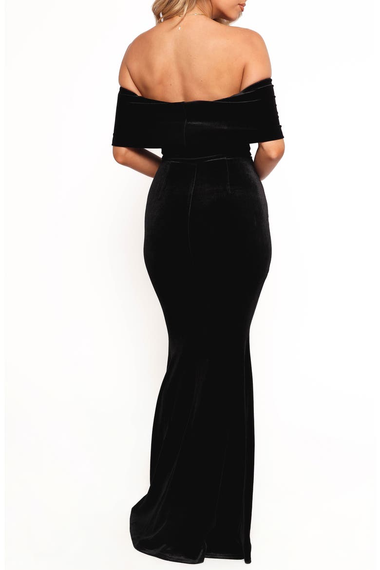 Adair Off the Shoulder Mermaid Gown, Alternate, color, BLACK