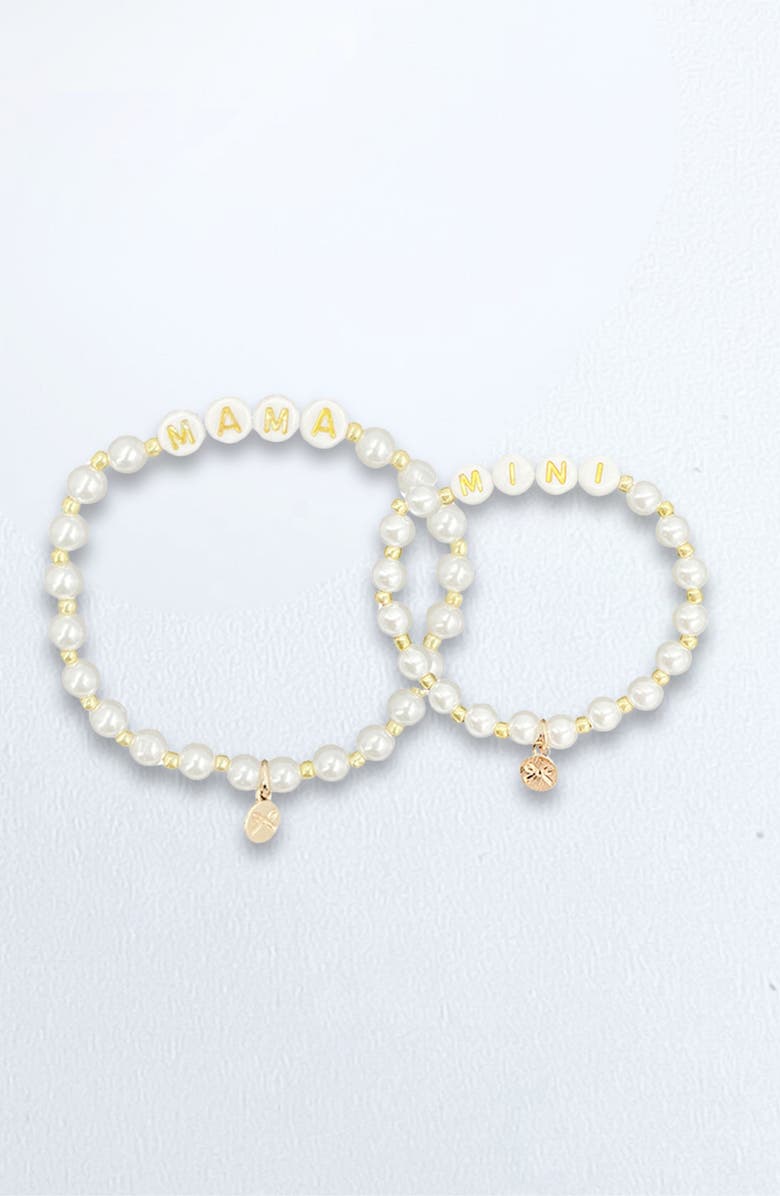 Bits & Bows Mama & Mini Bracelet Gift Set, Main, color, White