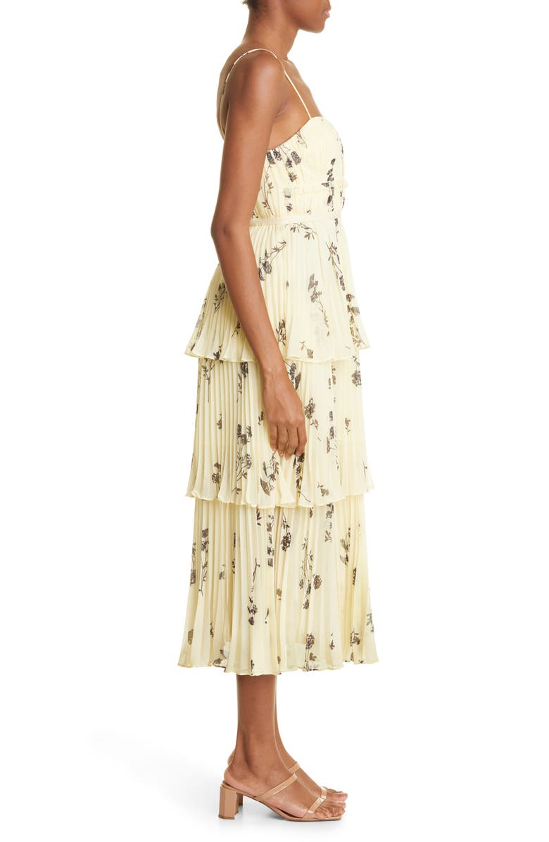 Self-Portrait Floral Silhouette Tiered Maxi Dress, Alternate, color,