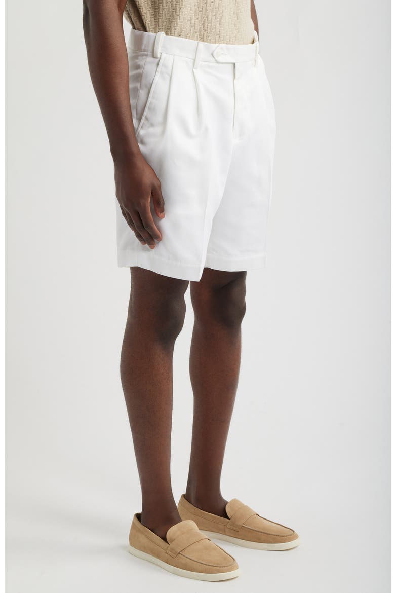 Microfiber Pleated Shorts, Alternate, color, WHITE