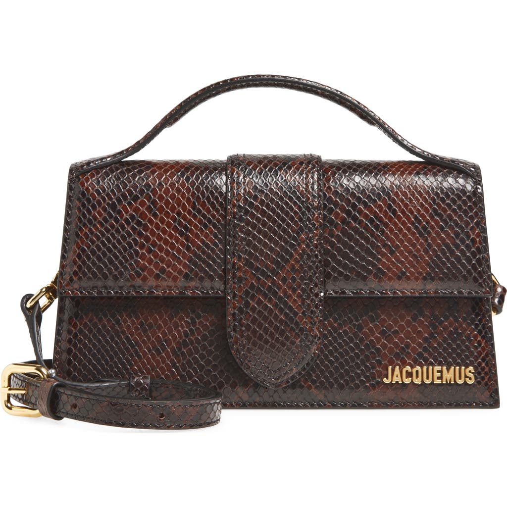Jacquemus Womens Dark Brown Le Grand Bambino Leather Top Handle Bag