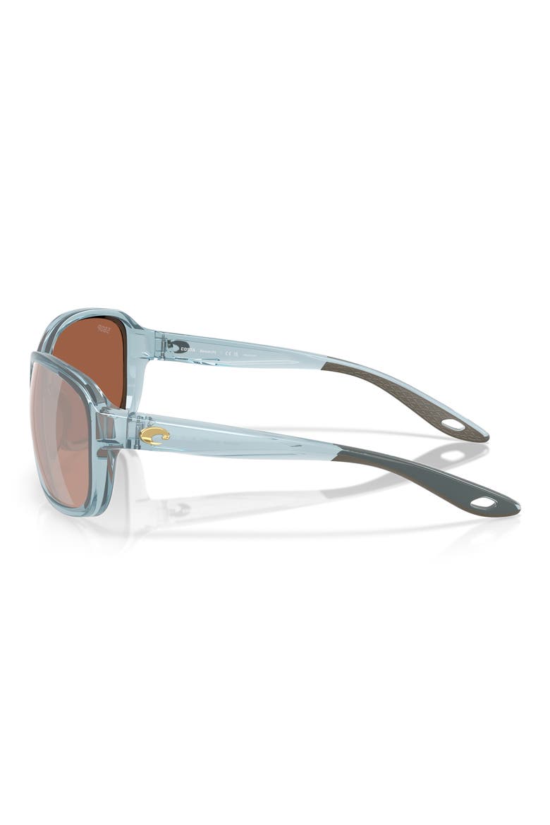 Seadrift 58mm Polarized Square Sunglasses, Alternate, color, TRANSLUCENT SILT BLUE
