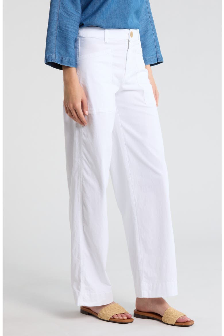 Limerick Mid Rise Wrap Pocket Pants, Alternate, color, WHITE