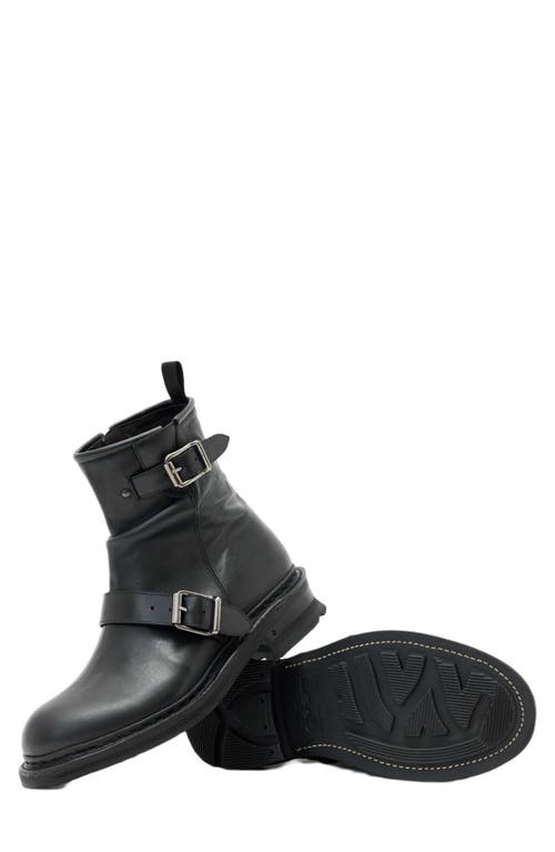 John Varvatos Bergen Black Moto Boot In Black