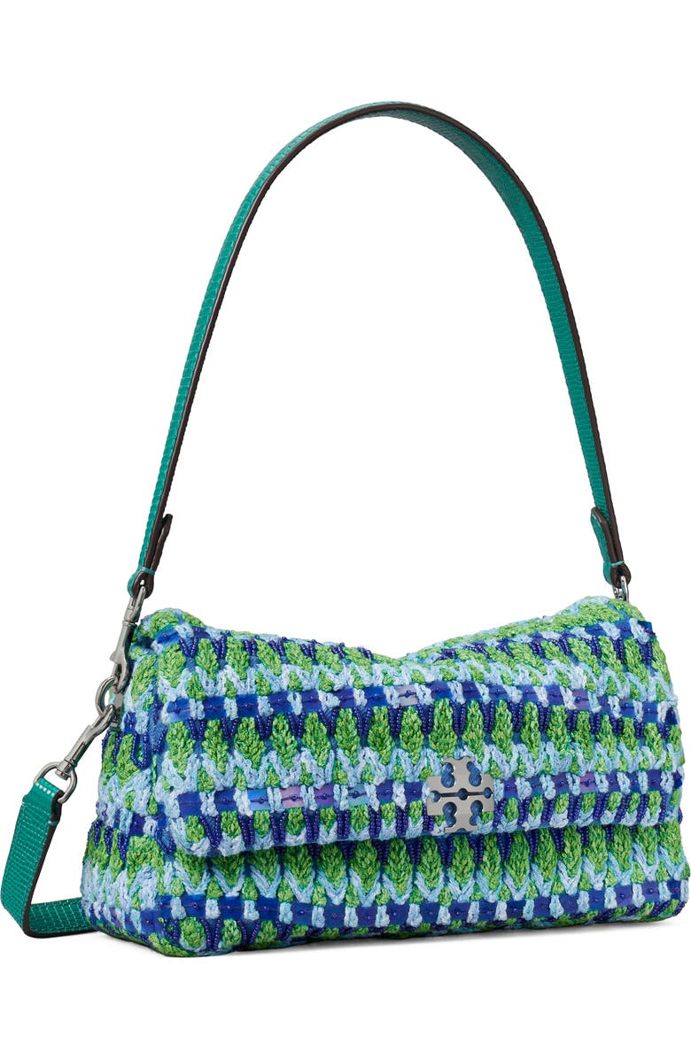 Tory Burch Small Charlie Beaded Shoulder Bag, Alternate, color, Blue Multi
