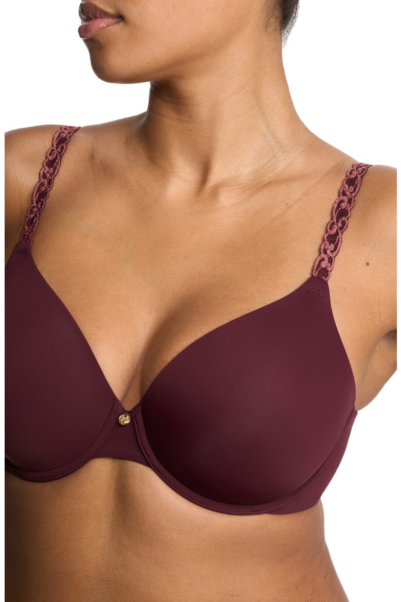 Pure Luxe Underwire T-Shirt Bra, Alternate, color, FIG/RED ST